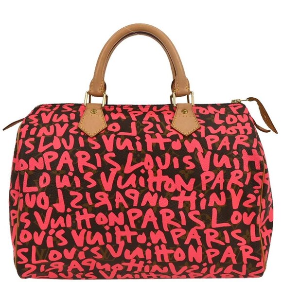Louis Vuitton Pink Monogram Graffiti Speedy 30 Handbag M93704 AA0039 177674 - Picture 1 of 10